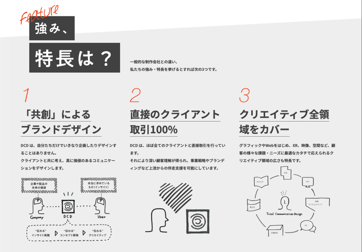 大伸社コミュニケーションデザイン 採用サイトより会社の強み。